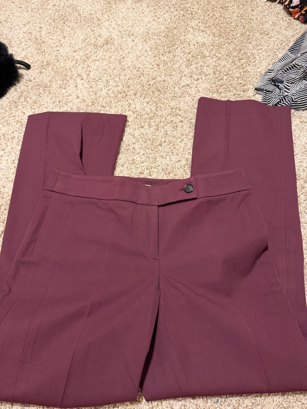 LOFT Wine Straight-Leg Dress Trousers